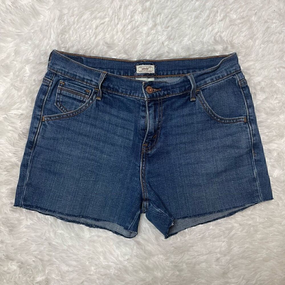 Vintage Levis 515 Bermuda Shorts Jeans Cut Off Raw Hem Womens Size 6